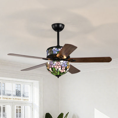 Ventilateur de plafond à deux niveaux avec lumière Eve-3 Tiffany