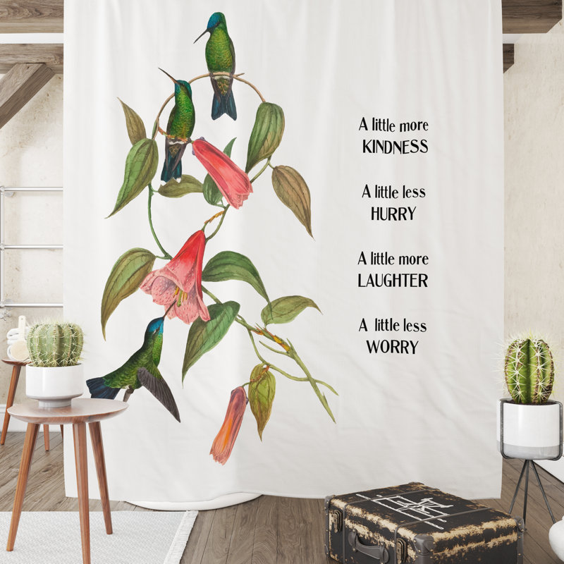 Floral Shower Curtain, 93" H x 70" W