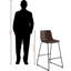 Chaise de bureau Hansel en polyuréthane / métal brun, H 39,48 po x l 17,83 po x P 21,83 po-1165153623