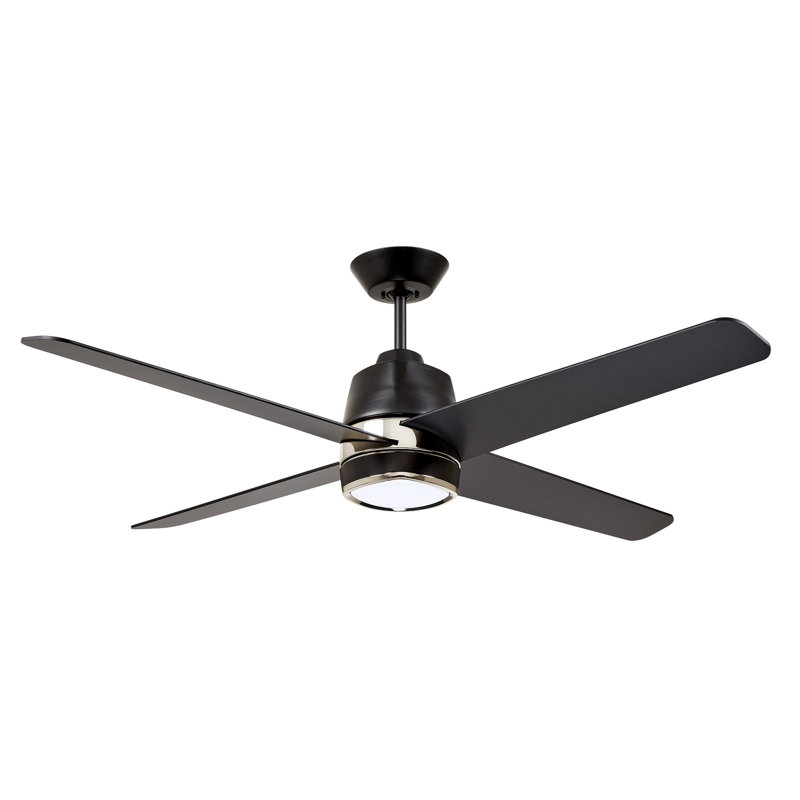 Zeferino 54'' Ceiling Fan with LED Lights, Black/Polished Nickel