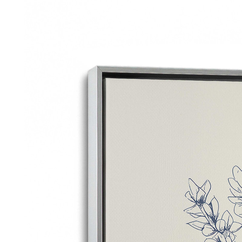 Impression sur toile bleu marine, Chrome poli, H 18,75 po x l 12,75 po