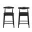 Ensemble de 2 tabourets de bar en bois massif avec repose-pieds-2130019104