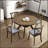 47.24'' Round Rubber Wood Dining Table for 4-6 with Trestle Base, Modern and Durable Kitchen Dinner Table for Various Rooms-1941743260