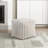 Square Pouf Plush Off-White Corduroy Fabric Upholstery Modern Ottoman, Footstool, Non-Slip Floor Pouf, Bean Bag Chair, 1Pc Sitting Pouf