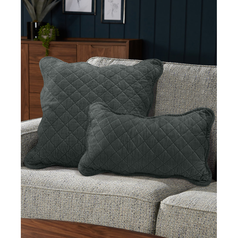 Mundo Geometric Rectangular Lumbar Cushion, Silver