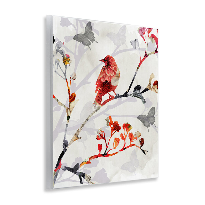 Art mural à motif d'oiseaux sur des branches par Susan Jill