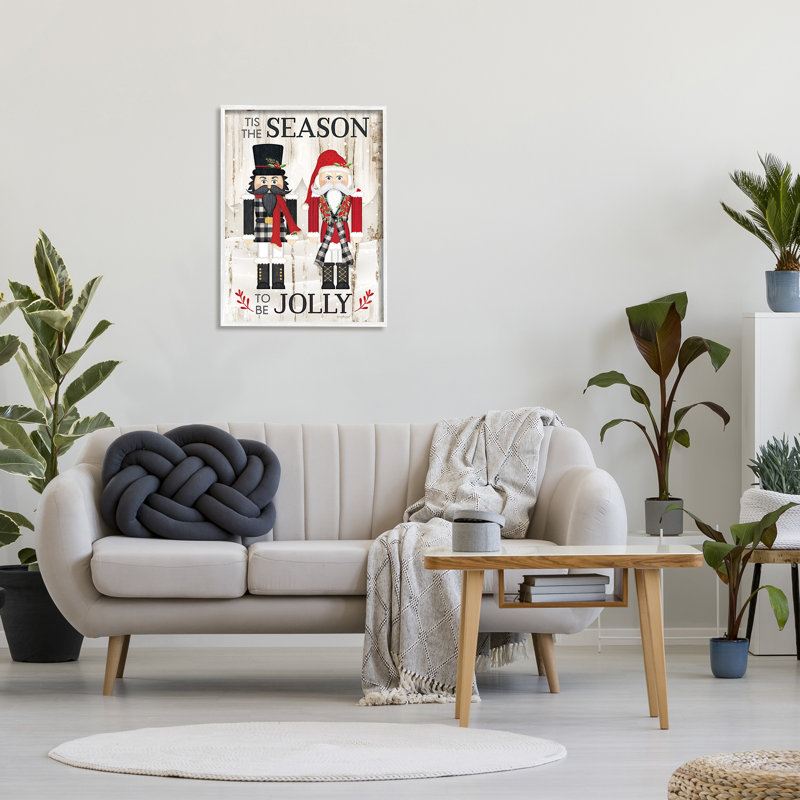 C'est la saison, soyez joyeux !, H 30 po x l 24 po, Giclée encadrée blanc bord de mer