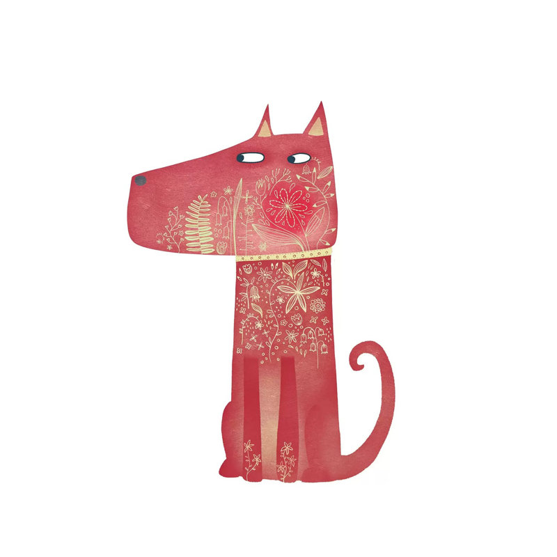 Flowerhound par Nic Squirrell - impression d'art graphique, Toile tendue, H 48 po x l 48 po x 1,5 po, Pas de tapis