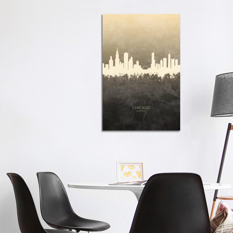 Chicago Illinois Skyline Taupe by Michael Tompsett - Print on Canvas, Wrapped Canvas, 101.6 cm H x 66.04 cm W x 1.91 cm D