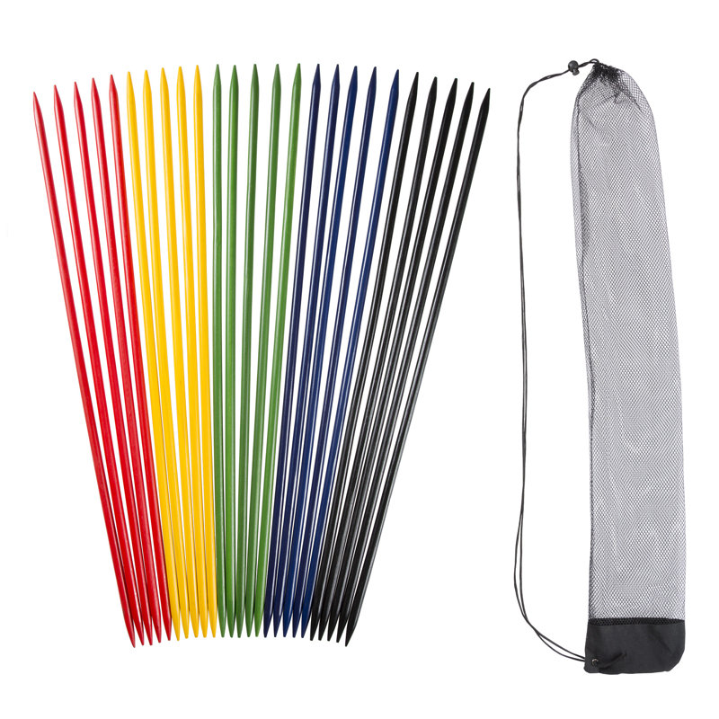 Hey! Play! Jumbo Pick Up Sticks – 25-Piece Classic Wooden Stick Game and Carry Bag – Indoor or Outdoor Giant Yard Games for Adults, Kids and Family