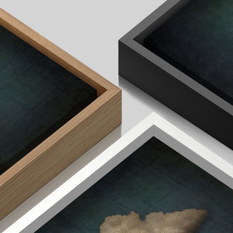 "Pastel Green Tune", bleu marine, ciel abstrait, nuages, détente, minimaliste, décoration murale, 2 pièces, Noir