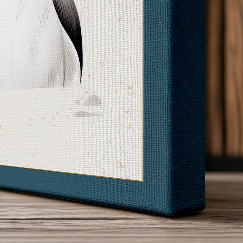Fish on Pearl Boho - Wrapped Canvas, 36x24 - 91.4 x 61.0 cm, Teal Border