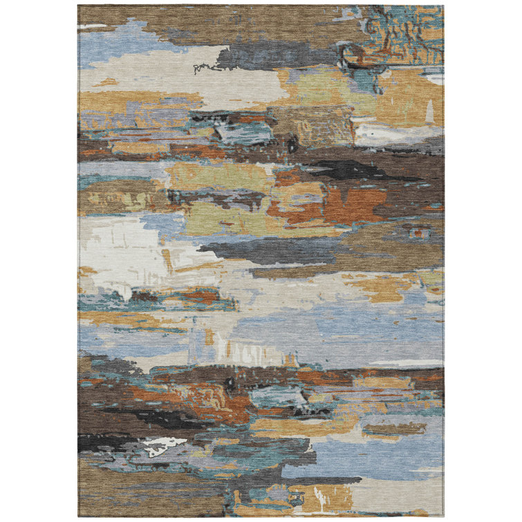 Machine Washable Indoor/Outdoor Boruta ACN2249 Abstract Rug
