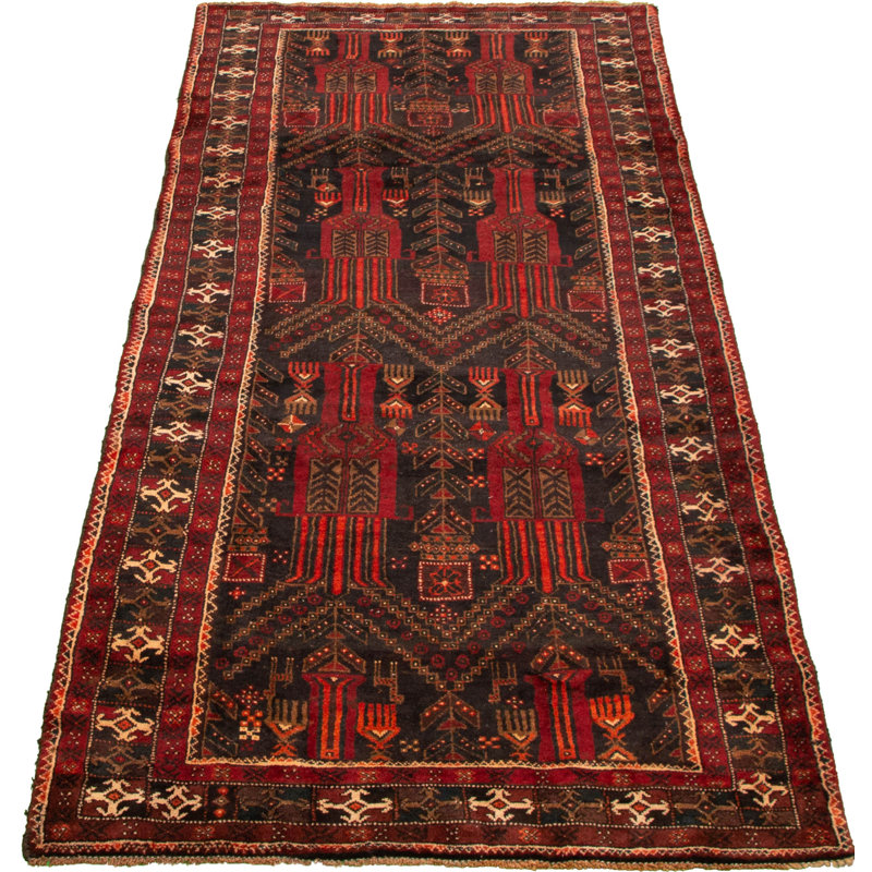 One-of-a-Kind 3'11" X 9'10" 1980s Runner Wool Area Rug in