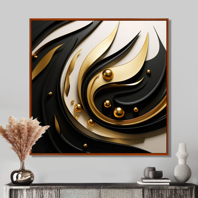Gold Core Minimal Gold Streams - art mural paysage urbain