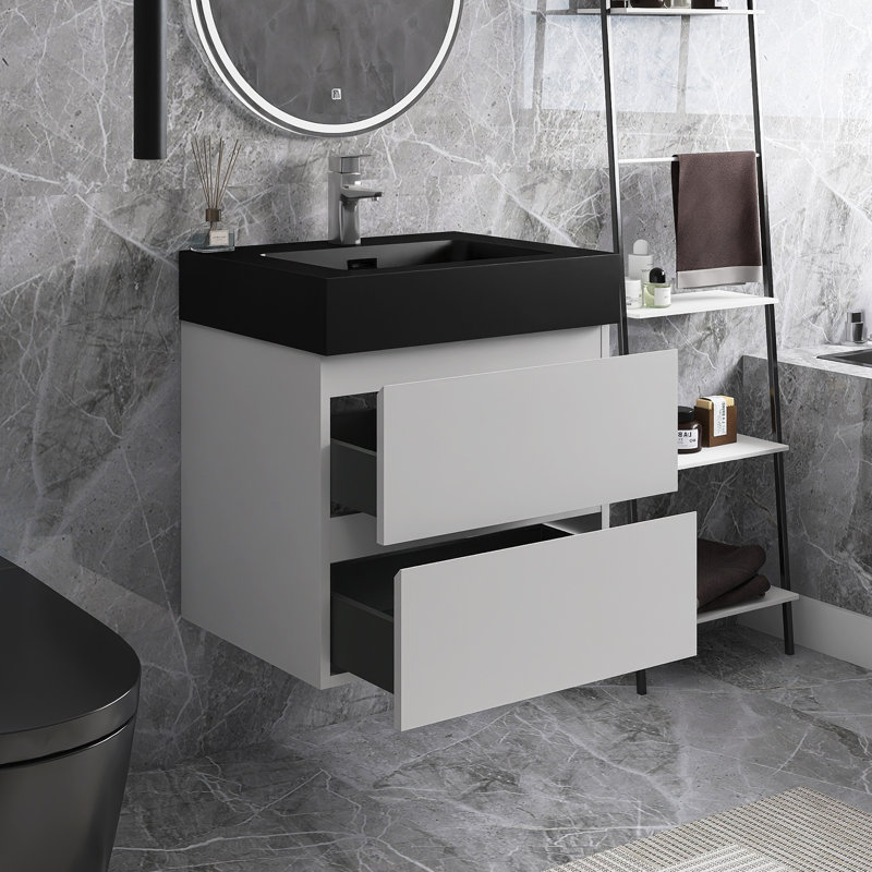 Meuble-lavabo mural simple 24 po avec comptoir 24 po
