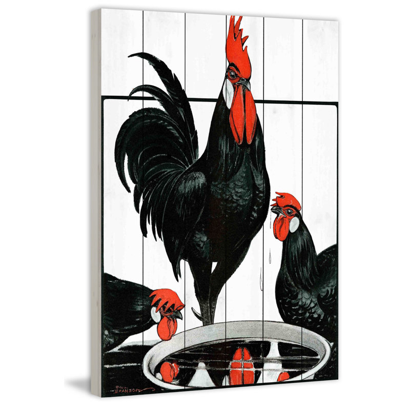 « journal avicole 2 », impression sur bois, H 36 po x l 24 po x P 1,5 po