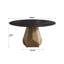 59.05" Round Marble Dining Table With Metal Base, Artificial Marble For 6-8 People, Dining Room/Living Room Kitchen Dining Table(Not Including Chairs)