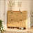 Light Oak Rustic Barn-Door Shoe Cabinet with 4 Flip Drawers for Living Room-1115201917