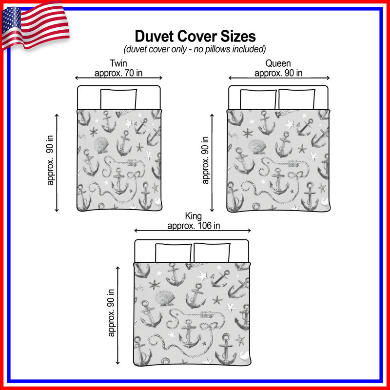 Nautical Anchor Shells Duvet Covers, Twin