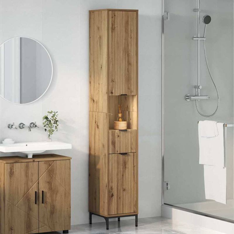 Freestanding Standard Bathroom Storage, Artisan Oak