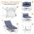 11 Pieces Modern Aluminum Patio Furniture Set With Fire Table, Outdoor Modular Sectional Conversation Set With Patio Chaise Lounges-1324762692