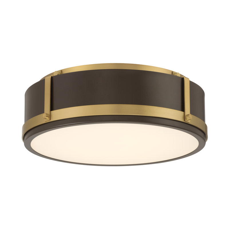 Lynca 13.75" 5CCT LED Flush Mount, Black/Brass