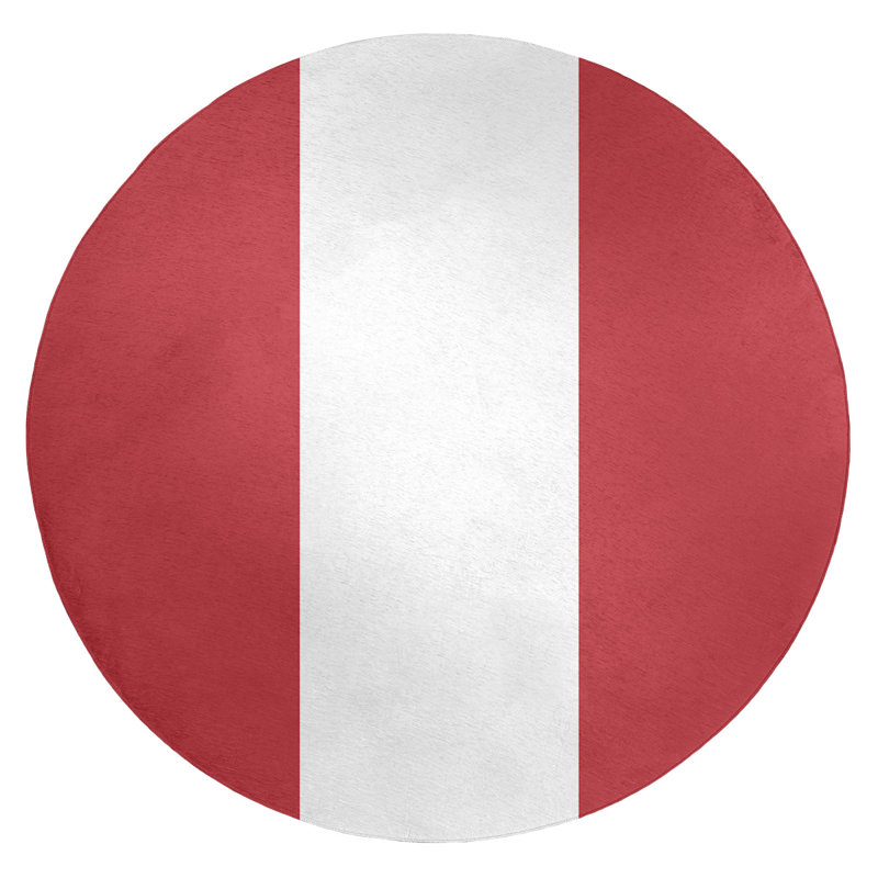 Tapis rouge/blanc rayé Boston, Rond 5 pi