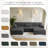 Maelina 5 - Piece Upholstered Gray Corduroy Modular Sectional Sofa with Pillow Back and Removable Ottoman-107665275-107665277
