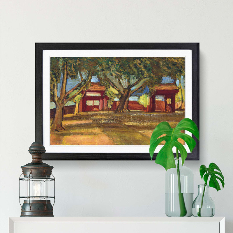 Tainan Seibyo by Fujishima Takeji - Picture Frame Painting Print, 36cm H x 48cm W x 2cm D, Black Framed