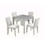Ensemble de table de salle à manger en bois 5 pièces, ensemble de table de cuisine avec une table carrée et 4 chaises rembourrées, table de salle à manger en bois avec décoration en cristal et ensemble de chaises pour la cuisine, la salle à manger,