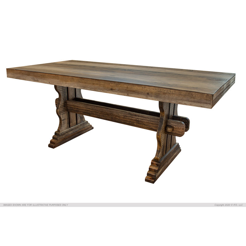 Rustic Brown Wood Rectangular Counter Height Table