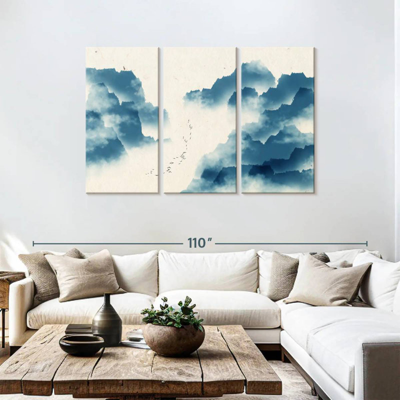 Paysage chinois abstrait Avery, H 48 po x l 74 po