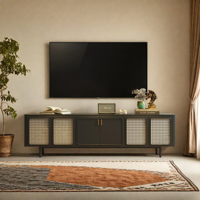 Meuble télé en rotin de style américain, 102.36"