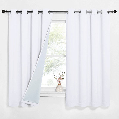 Rideaux 100% occultants et isolants à 3 couches avec œillets et isolation thermique pour chambre à coucher, 2 panneaux
