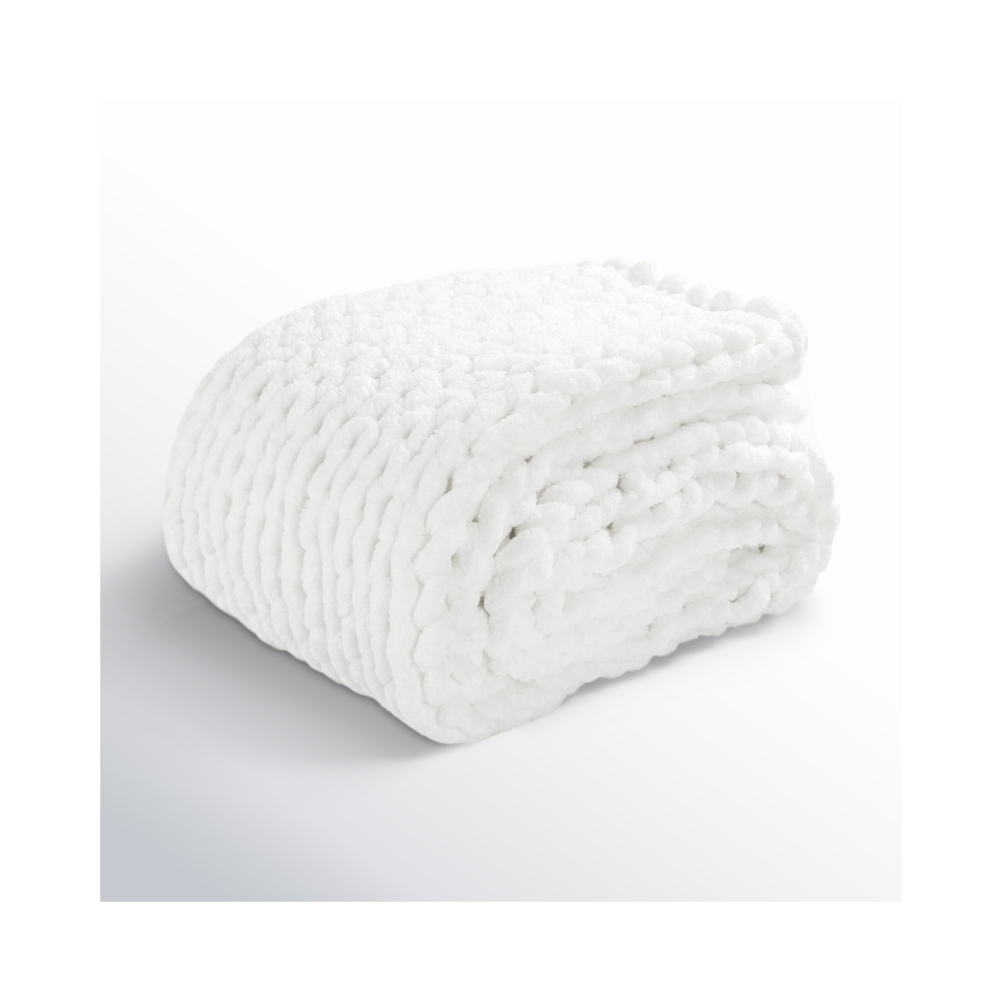 Ottavina Knitted Throw Blanket, 40" W x 50" L, White