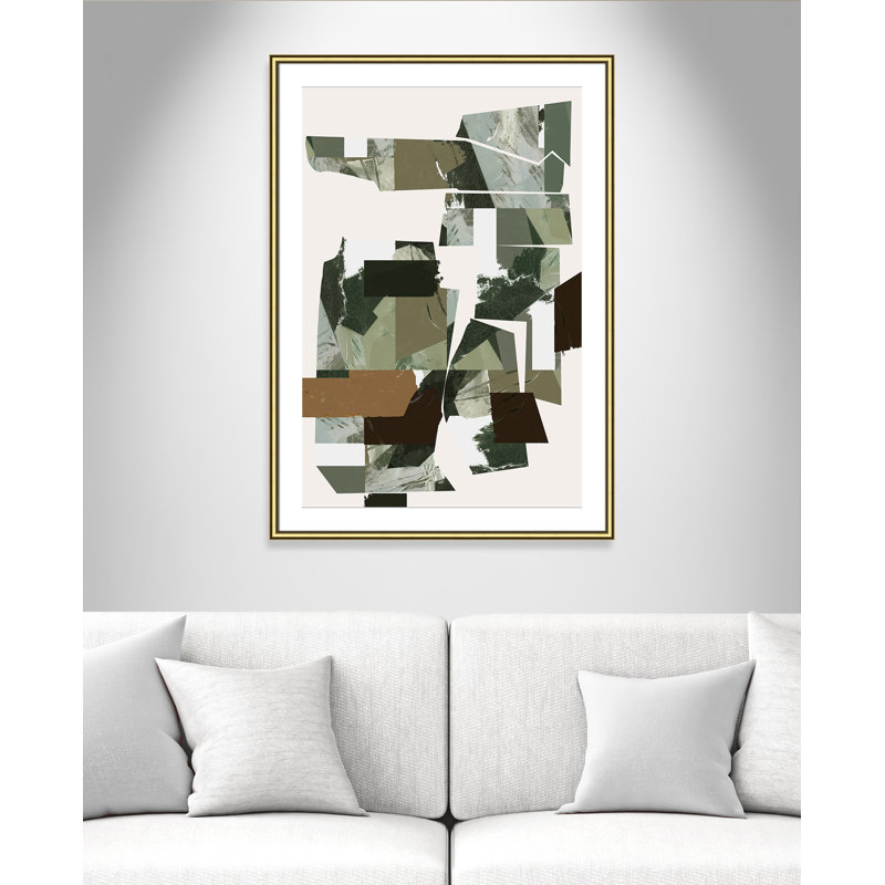 «Green Endeavour I Print» par Cartissi, L 30,75 po x H 42,75 po, Matted Print, Gold Classic