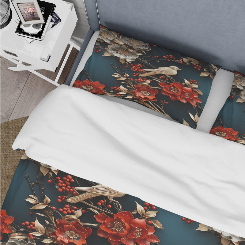Ensemble de housse de couette Maitha, Housse de couette pour grand lit et 2 taies décor