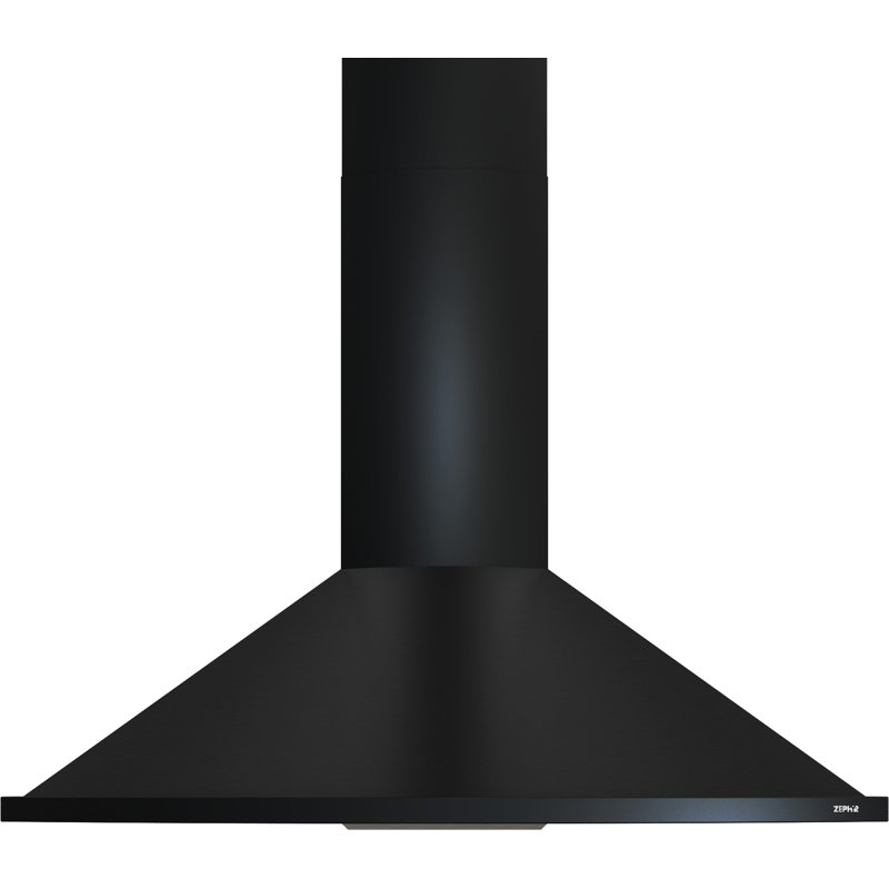 Savona Black Stainless Steel Wall Mount Range Hood with LED Lights