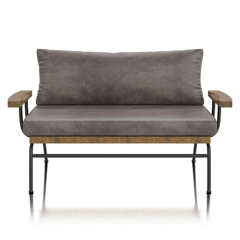 Ardizzone Faux Leather Loveseat, Ash Brown Faux Leather