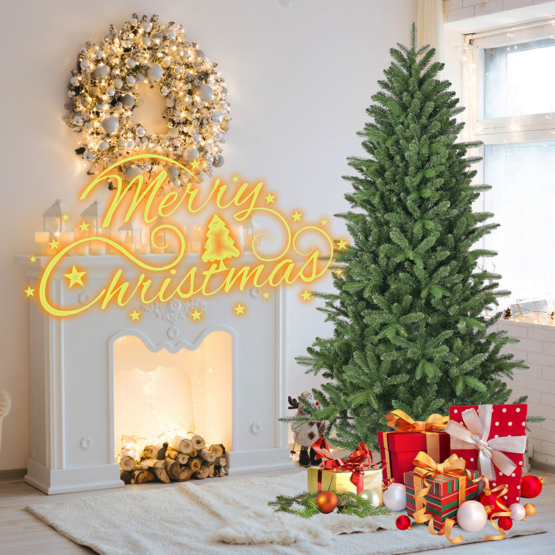 Arbre de Noël artificiel 6 pi, 1168 pointes de branches, pin à charnières luxuriant avec aiguilles mixtes en PE + PVC, arbre de Noël à assemblage facile avec support en métal robuste pour la décoration de Noël intérieure