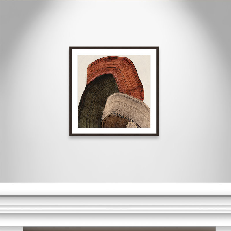 «Folded Earth I» par Casa Fine Arts, Noyer à grain ouvert, L 27,5 po x H 27,5 po, Imprimé mat
