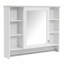 Armoire de salle de bain 3 en 1 avec tablette réglable, porte à fermeture en douceur et miroir haute définition pour les solutions de rangement modernes-153261705