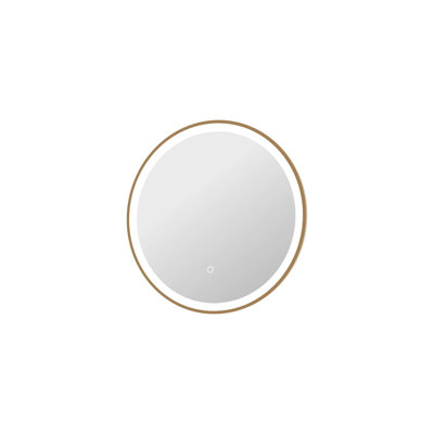 24 Round LED Front and Backlit Wall Mirror in Satin Gold