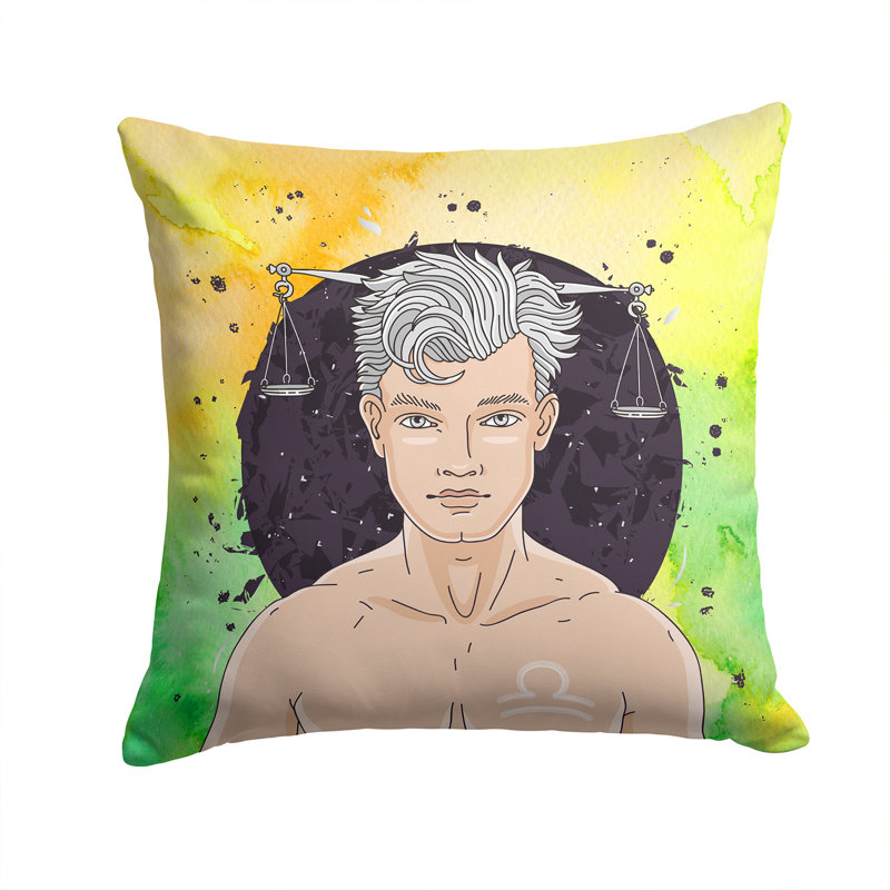 Coussin décoratif intérieur/extérieur libra zodiac sign, 14 po x 14 po