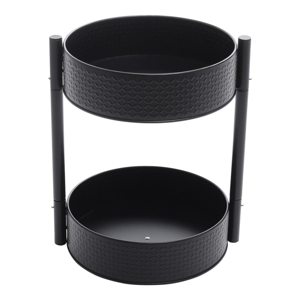 Black double circle rotating spice rack