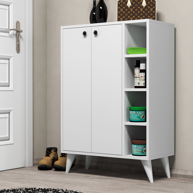Armoire de rangement pour chaussures 6 paires, Blanc