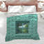 Édredon mural pour fenêtre en brique turquoise-129138786