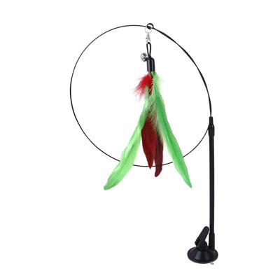 Suction Cup Teaser Adsorption Handheld Head Double Head Feather Replacement Head Set Pet Toys