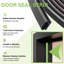Porte coulissante à galandage 30x80 en aluminium noir avec cadre, serrure et fermeture amortie, porte à galandage 10 carreaux en verre trempé dépoli, porte en métal finition noire, porte de chambre, porte de chambre moderne haut de gamme-121598461